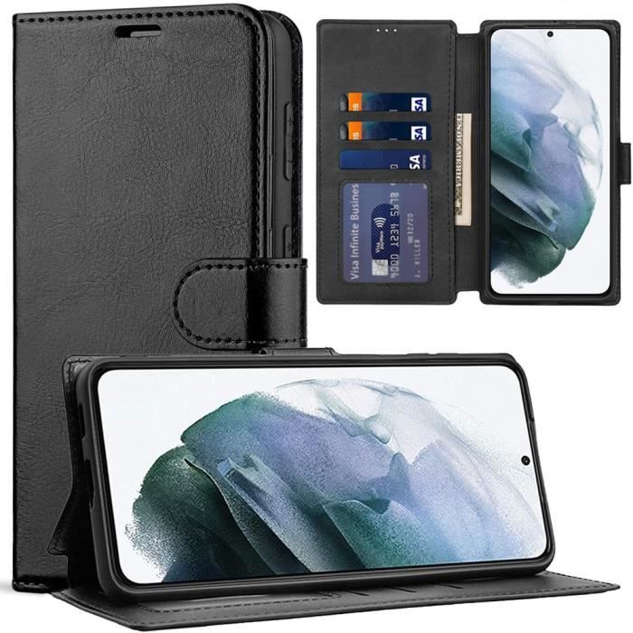 Coque pour Samsung Galaxy S22 Plus Portefeuille Rabat PU Noir
