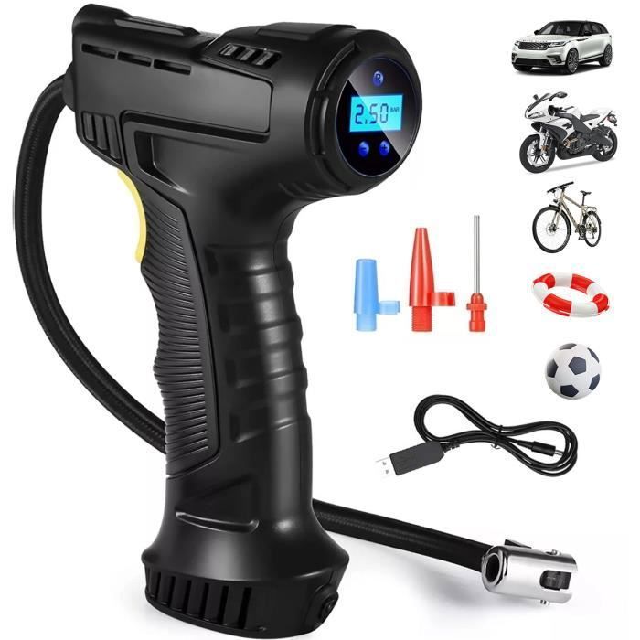 Gonfleur Pneus sans Fil, SDLOGAL, Compresseur d'air Portable Pompe Pneu Voiture, Électrique, Rechargeable, avec Lumière et Manomètre