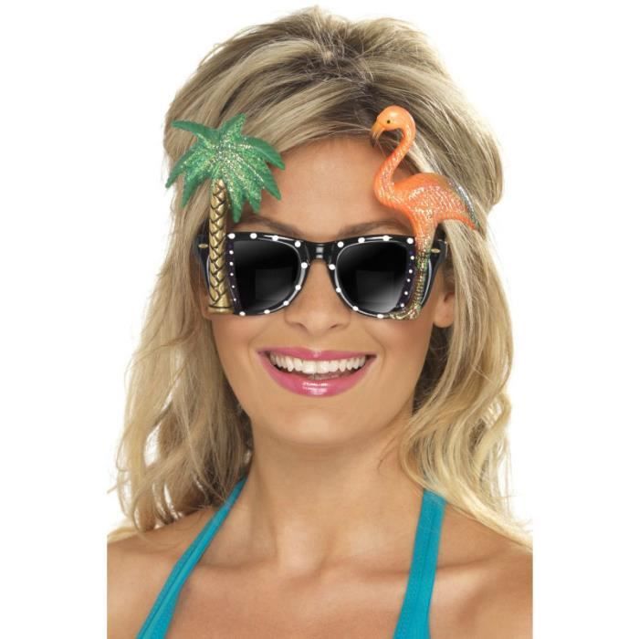 Lunettes palmier et flamand rose Taille Unique