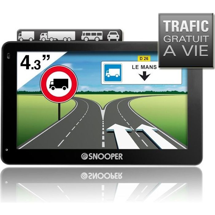SNOOP PL2200, GPS Poids-lourds 4,3-, 46 pays - Cartes & Trafic gratuits à vie