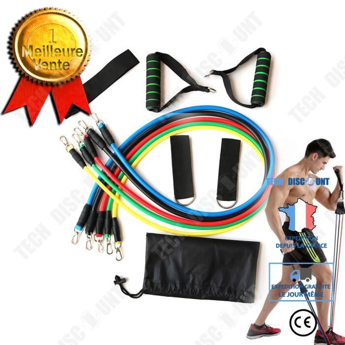 TD® Bandes de résistance ensemble entraînement gymnastique Sport maison exercice Tube bandes élastiques Équipement de fitness