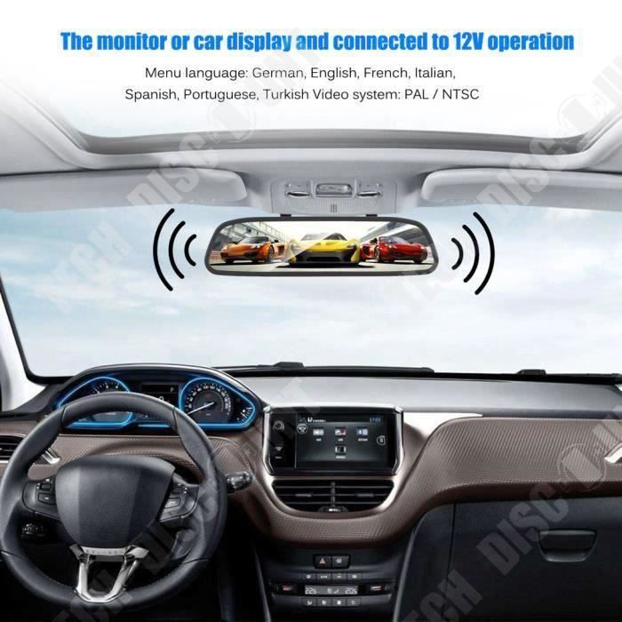 TD® Rétroviseur Auto + Caméra de recul - Vision nocturne - 4.3 -Sans fi l - Accessoire automobile de stationnement