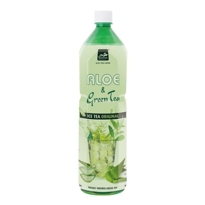 Boisson Jus Aloe Vera Thé vert naturel lot 12x1,5L TROPICAL