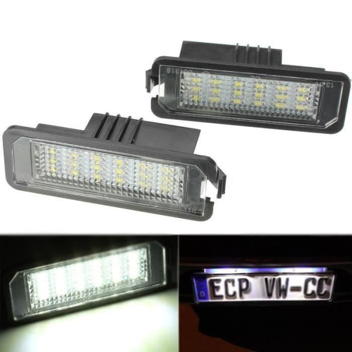 QQ18221- 2x Feux Plaque Numéro Licence Immatriculation LED Lumière Pr VW GOLF POLO MK4 5 PASSAT