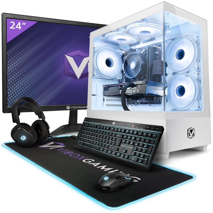Vibox V-166 PC Gamer – 23 Écran – AMD Ryzen 5 5500 – RTX 4060 8Go – 16Go RAM – 480Go SSD – Win11 – WiFi