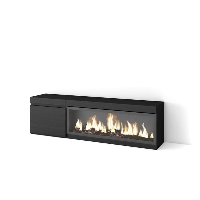Meuble TV Banc Télé 160 Pour les TV jusquà 65 Cheminée électrique XXL Noir RF3244 Meuble TV Banc Télé 160 Pour les TV jusquà 65 Cheminée électrique XXL Noir RF3244