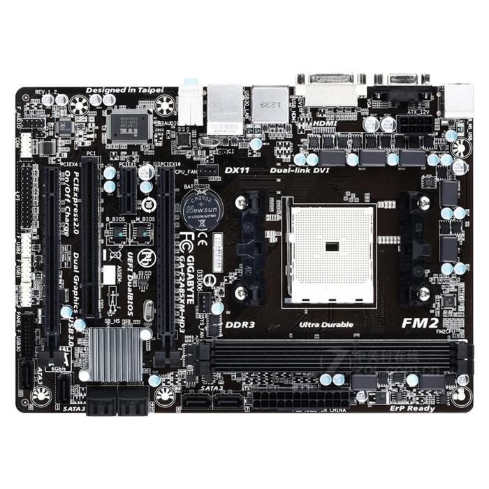 Carte mère GIGABYTE GA-F2A85XM-HD3 AMD A85X Socket FM2 2xDDR3 SDRAM 64GB Micro ATX - Gigabyte