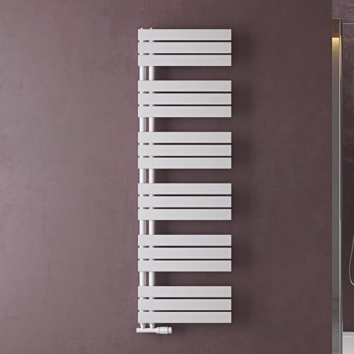 doporro Radiateur de Salle de Bain Sèche-Serviette 159x50cm Radiateur à Eau Chaude ou Électrique Blanc Sèche-Serviettes Design FN