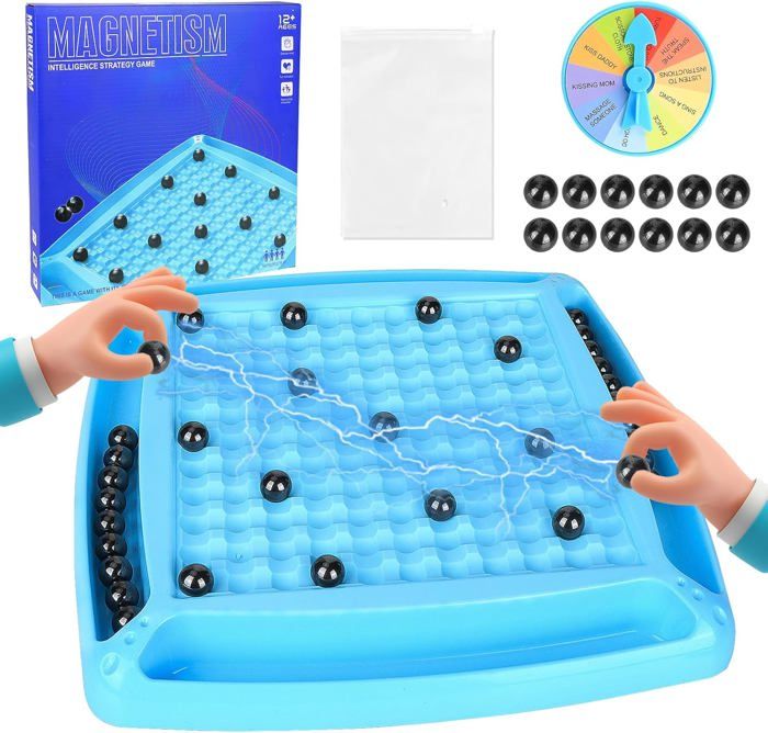 Jeu D'Échecs Magnétique Portable Avec Effet Aimant - Échecs Et Dames Amusants Pour Famille, Jeu Éducatif 30 Pièces, Idéal Voyage Et Soirées