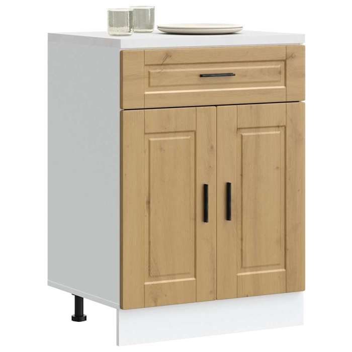 vidaXL Armoire de cuisine Porto chêne artisanal bois dingénierie 853976
