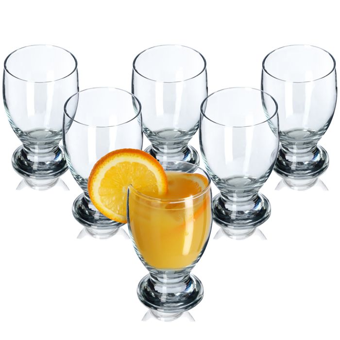 Verres à Eau - KADAX - Lot de 6 - Verre à Pied - 300 ml - Élégants et Raffinés
