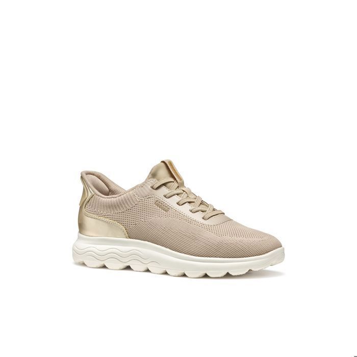 Geox Baskets femme - GEOX - Spherica Plus A - Respirantes - Ultra-amorties - Beige