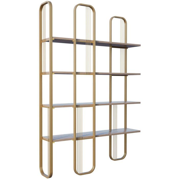 Bibliothèque baroque - SIERRA - 124 x 182 x 26 cm - Glam Jaune