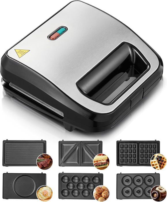 Appareil Multifonction Camry CR3057 - 6 Plaques - 1200W - Pour Sandwiches Grillés Et Plus - Neuf