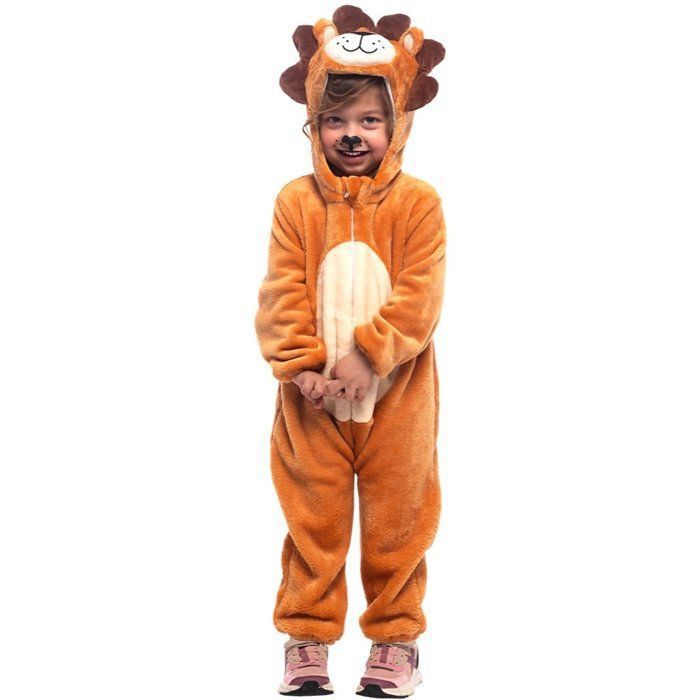 Tenue Lion Bébé 6-24 Mois Spooktacular Creations Costume Bébé Lion 5 Pièces - Déguisement Halloween Luxe Unisexe Avec Chapeau, Chaussons Et Zèbre