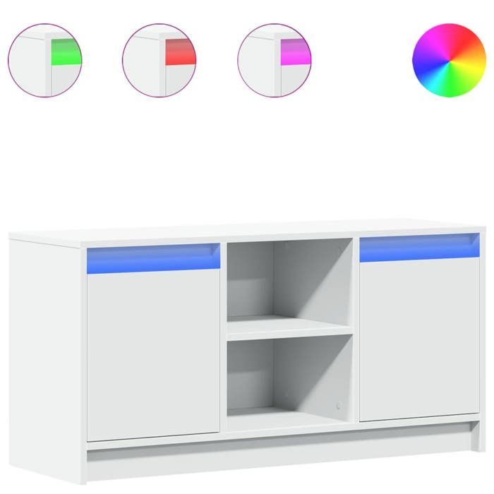 RemiseMeuble de télévision/ Meuble TV avec LED - blanc 100 x 34 x 50 cm Bois dingénierie JILIMAISON20251788570