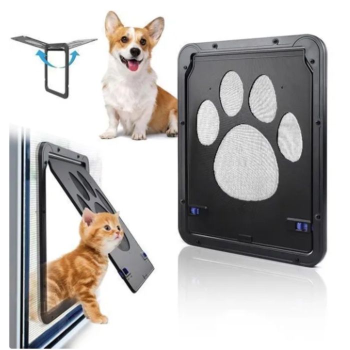 Meilleurs prix pour Chatière 24x29cm porte moustiquaire anti-morsures pour petits chiens et chats facile à installer Porte isolante automatique noir