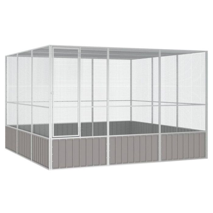 Cage à Oiseaux vidaXL 302,5x324,5x211,5 cm – Acier Galvanisé, Design Ventilé - vue 2
