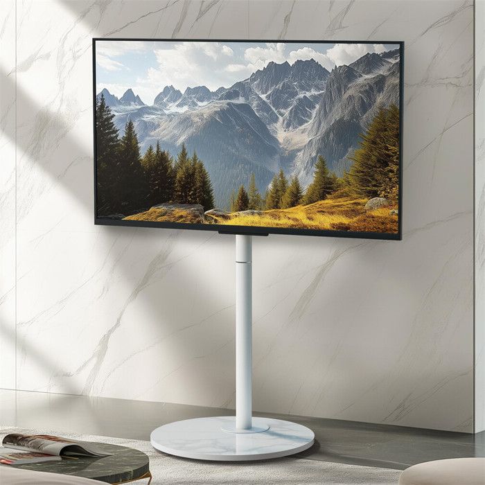 Support TV Pied pour Téléviseur 40-75 - Réglable en Hauteur Charge Max 40kg Compatible VESA 200x200 à 600x400