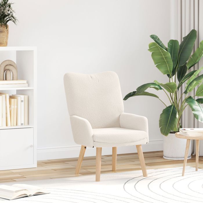 Fauteuil Relaxant - CLOUD - en tissu crémeux imitant la laine - Taille Standard EU1226