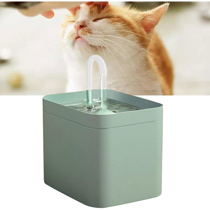 Comparer les prix de ®RisingFF Fontaine à eau pour chat 15 L ultra silencieuse alimentée par USB pompe à eau à 3 vitesses (verte)