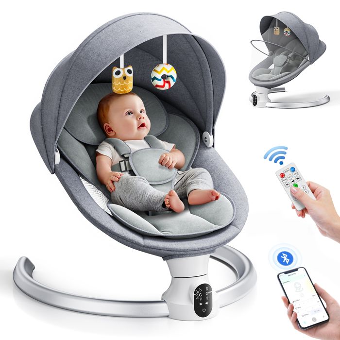 Essentiels Bébé Nouveau-né : Berceau Transat Balancelle Électrique Intérieur Dès la Naissance