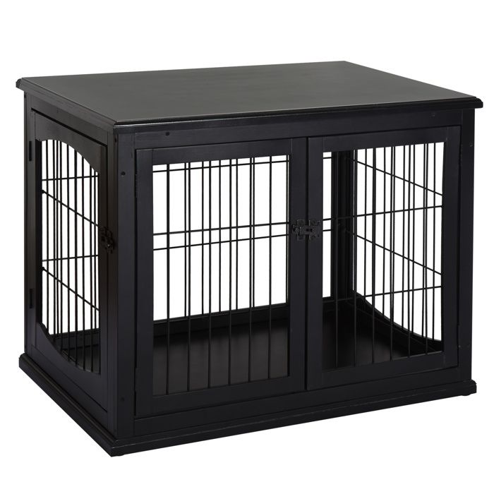 Comparer les prix de Plaque épaissieNiche pour chien Maison pour chien avec surface de table cage pour petits animaux pour lintérieur MDF métal noi