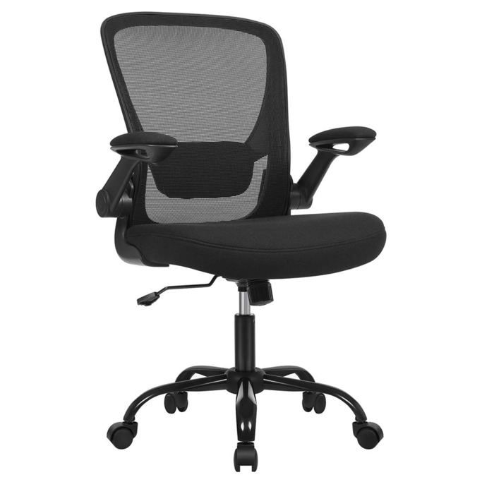 Fauteuil de bureau avec accoudoir rabattable chaise de bureau en toile siege pivotant a 360° support lombaire reglable g Fauteuil de bureau avec accoudoir rabattable chaise de bureau en toile siege pivotant a 360° support lombaire reglable g