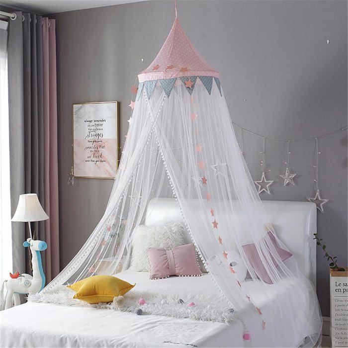 Surwin Ciel De Lit Bébé Princesse – Moustiquaire Baldaquin Dôme Dégradé Bleu – Tente Lit Romantique Décoration Chambre Enfant Fille Bébé