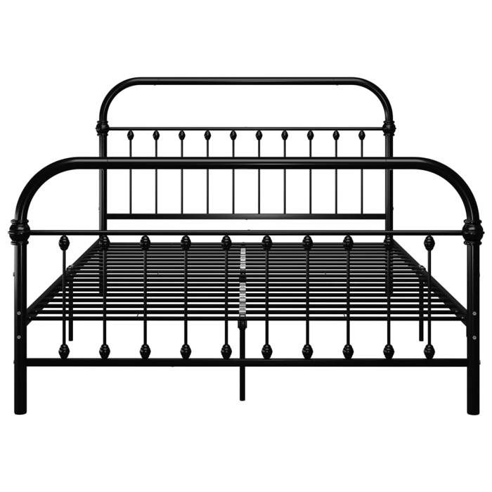 Noir 160 x 200 cm - Lit métal - stables et durable - Cadre de lit - matelas non inclus - et tête de lit noir 160x200 cm métal