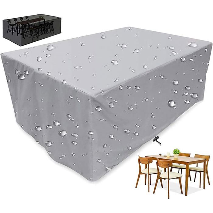Housse salon carré – 185×95×76 cm – 420D Oxford – poussière/indéchirable/imperméable – gris clair – meubles jardin Label