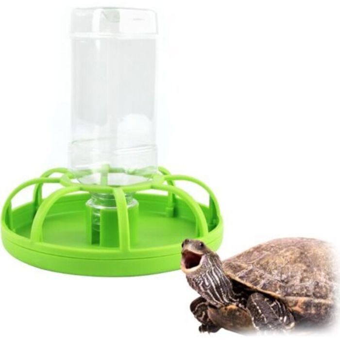 Vert Abreuvoir pour Reptiles Abreuvoir Tortue Accessoire Tortue Terrestre Fontaines à Boire en Plastique pour Amphibiens Mangeo