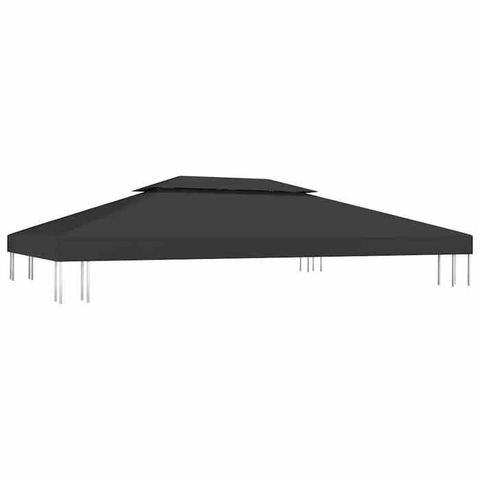 Toile de toit de belvédère - VIDAXL - Accessoire - 2 niveaux 310 g/m² 4x3 m Noir L698