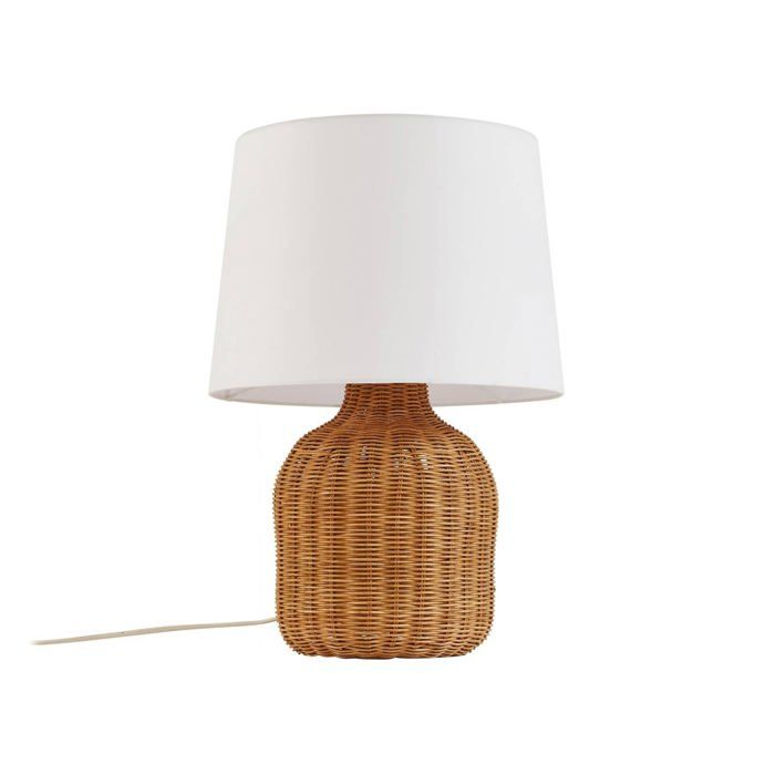 Lindby Lampe à poser Lirenda (Scandinave) en Blanc Bois e. a. pour Salon & Salle manger (1 lampeà E27) de chevet