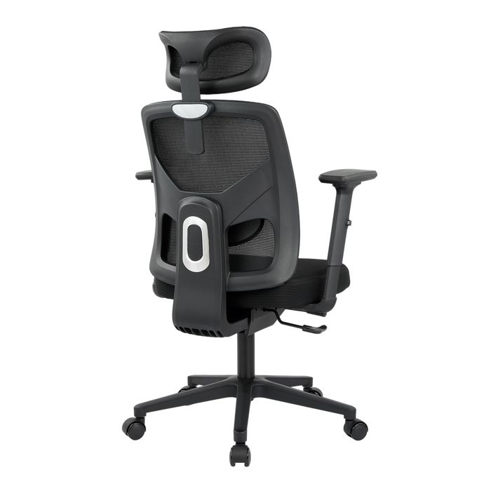 Chaise ergonomique de bureau réglable en hauteur dossier maille respirante accoudoirs roulettes 360° adaptée bureau atelier