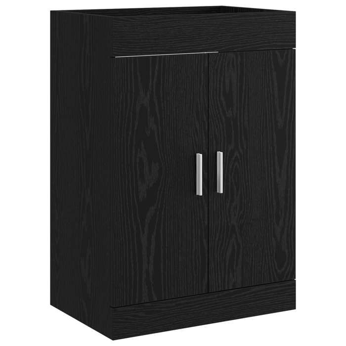 Meuble - Armoire WC - Noir - Meuble sous lavabo de salle de bain Chêne noir_15912