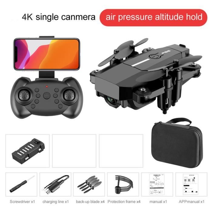 Funfob Pro Drone 4K HD Pliable – Hauteur Télécommandée – 3 Batteries – Caméra Grand Angle – Cadeau Pour Enfants