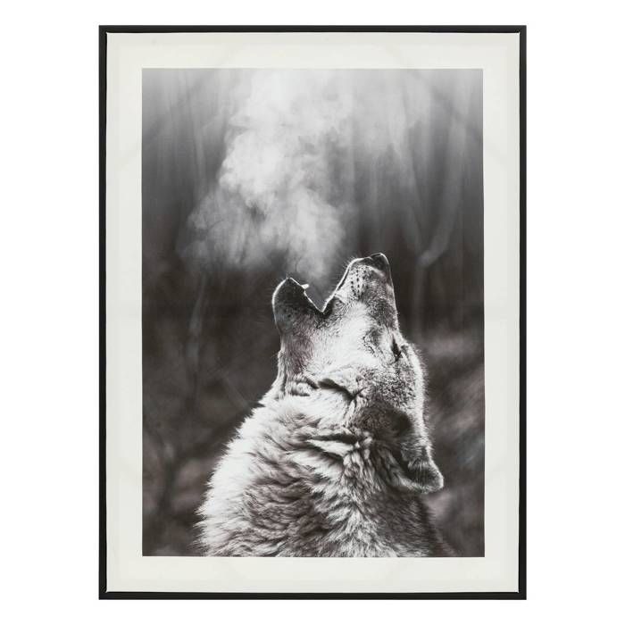Tableau Décoratif Atmosphera Maison Bois Noir - Toile Imprimée 30x90cm - Décoration Murale Moderne