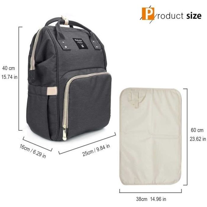 Sac A Dos A Langer Bebe Impermeable En Oxford Grande Capacite 55l Avec Matelas A Langer Poignees Unisex Voyage Ardoise Achat Vente Sac A Langer 0602430304200 Cdiscount