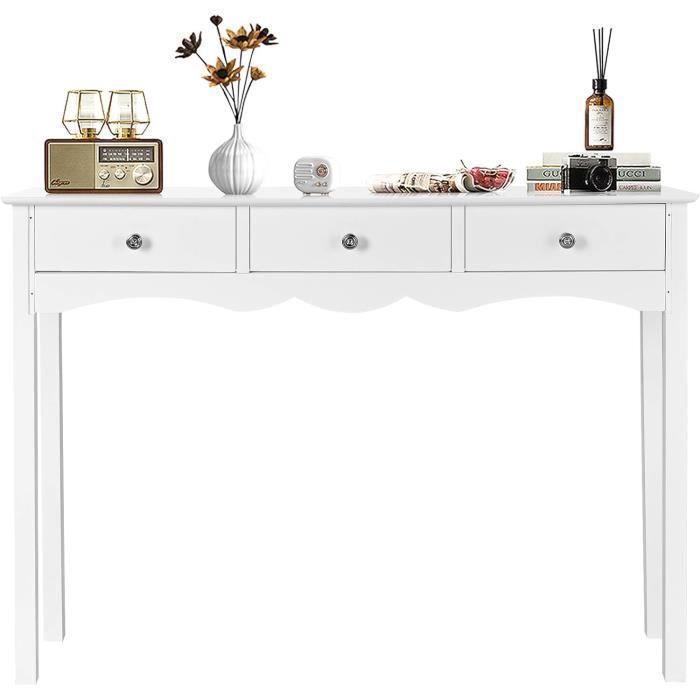 Costway Table Console Table D Entree En Bois Avec 3 Tiroirs Usage