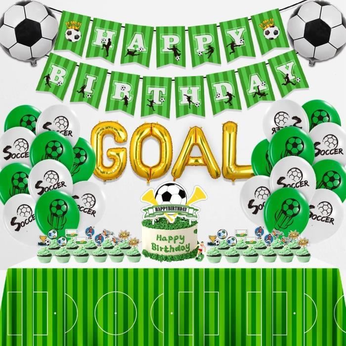 Decoration Anniversaire De Football Comprend Banniere Joyeux Anniversaire Decoration De Gateau Ballon En Latex Et En Aluminiu 713 Cdiscount Maison