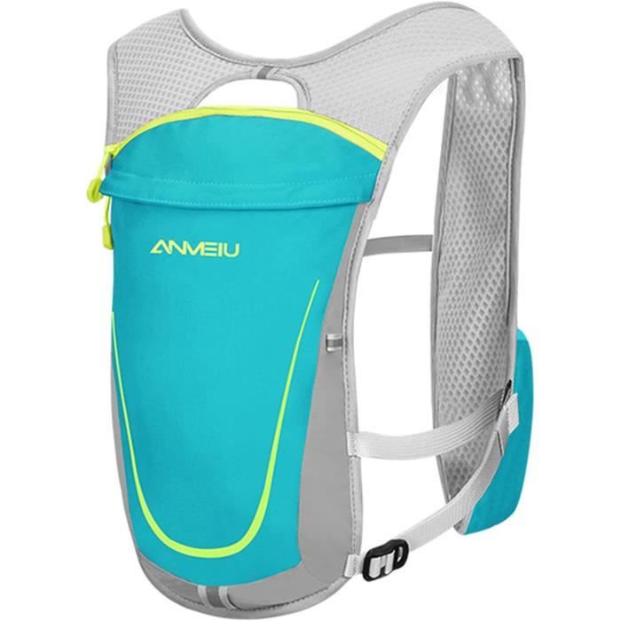 Gilet De Course Avec Sac à Dos Et Gourde - Léger, Réfléchissant - Pour Running, Trail, Randonnée - Unisexe Noir