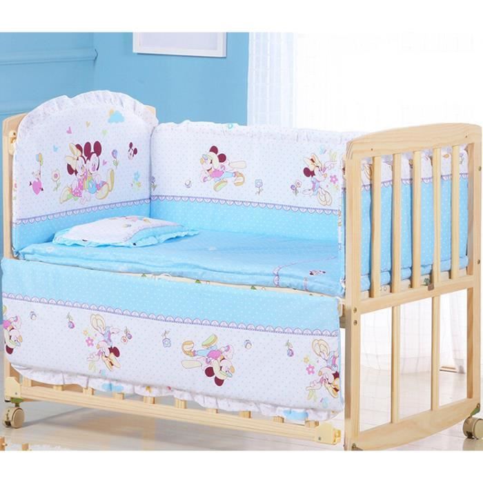 Tour de lit Bebe 60x120 contour de lit bébé - tour de lit fille garçon,  complet respirant, tour de berceau coussin 180 x 30 cm Minky - Cdiscount  Puériculture & Eveil bébé