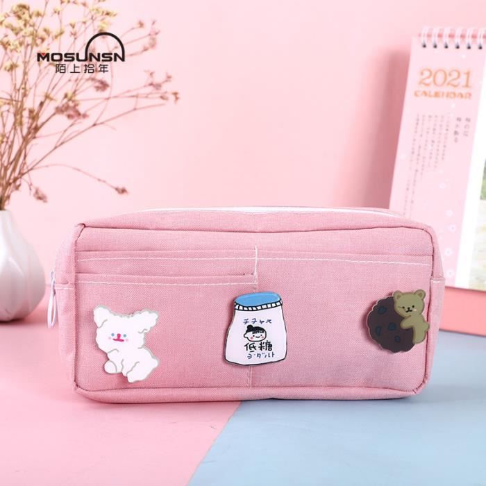 IOSPKKIO® Trousse à Crayons 2 En 1 Avec Fermeture éclair, Pliable, Grande Capacité, Porte-crayon