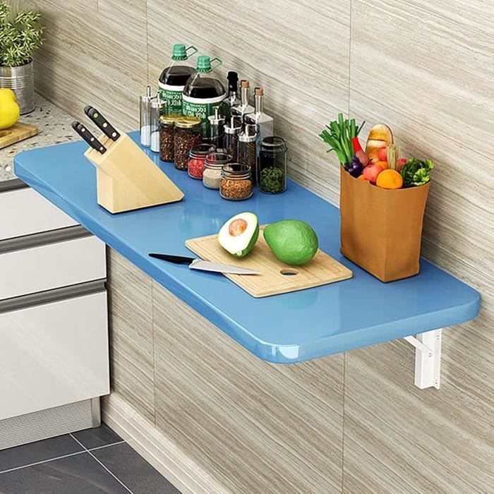 Mikon Table Pliante Murale Avec Coins Arrondis - Table De Cuisine, Bureau Ou Pour Enfants