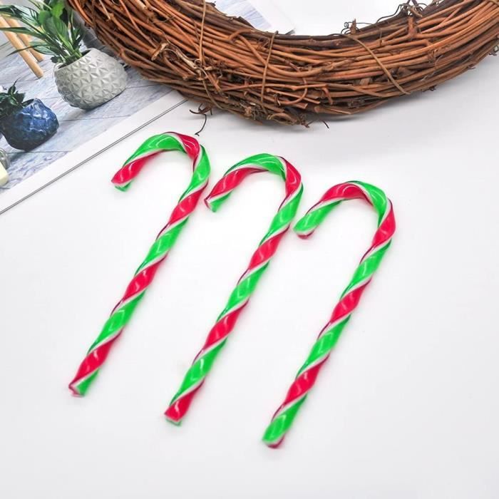 Décorations De Noël Sucettes En PVC - Ornements Rouge Et Blanc Pour Sapin - 10x32 Cm - Fête Familiale Sans Danger