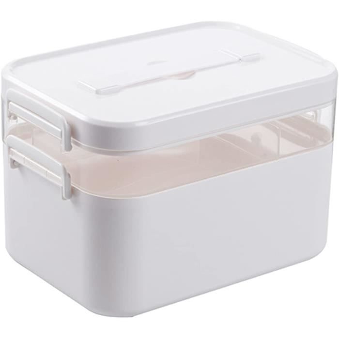 Organiseur De Rangement – Boîte à Pharmacie Vide En Plastique – Trousse D'urgence Familiale – Organiseur De Rangement De Médicaments – Boîte à Pilules Avec 6 Pochettes De Voyage Vides Pour Premiers