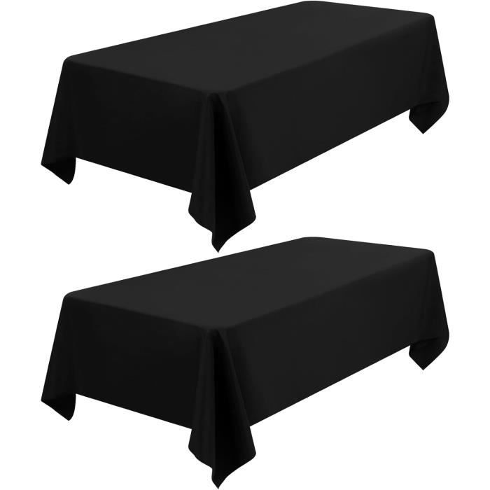 Showgeous Lot de 2 Nappe Noire rectangulaire 153x260cm Nappe Noire Tissu Nappe  Noire Coton Tissu de Table rectangulaire Housses de Table Noir lavables  pour Mariage, Banquet, Restaurant : : Cuisine et Maison