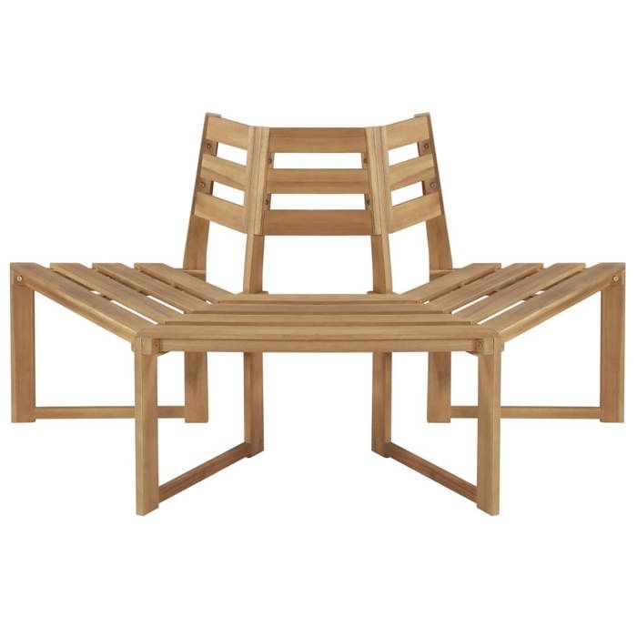 banc de jardin meuble de patio d exterieur terrasse de tour d arbre demi hexagonal 160 x 80 x 86 cm bois d acacia massif