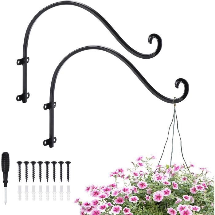 Sourcing Map Lot De 2 Crochets Pivotants Pour Plantes, Support Mural En Fer De 40 Cm Pour Suspendre Des Mangeoires à Oiseaux, Des Carillons éoliens